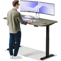 Desktronic HomeOne Zit-sta Bureau Elektrisch In Hoogte Verstelbaar, 160x80 cm Zwart/Groente, Stille Dubbele Motor, Hoogte 72-119cm