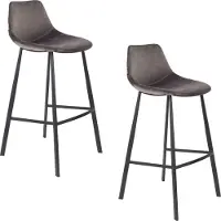 Dutchbone Franky Velvet barkruk (set van 2)