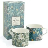 Morris & Co Mokken Pak Van 2 Seaweed/pimpernel - Koffiekopjes Porselein Multi - MCOK8726-XG