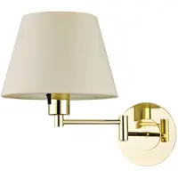 LINDBY Wandlampe , POLA, Goud / Messing, Woonkamer, Stof, Modern