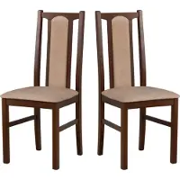 LeafDesign eethoekstoelen hout - Massieve beukenstoel - Set van 2 eethoekstoelen - Houten stoel - Stoelen voor de eettafel - Set van 2 keukenstoelen, KOLGA, notenhout