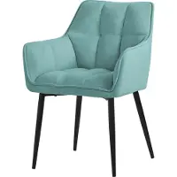 ML-Design Petrol eetkamerstoel in badstof met dik gestoffeerde zitting ML design