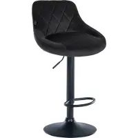 CLP barkruk Lazio, fluwelen bekleding, in hoogte verstelbaar en 360 graden draaibaar | Kleur: zwart. Frame: zwart