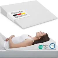 Aktiv shop GmbH Bed Wigkussen Steunkussen - 140x100 cm, Visco Mineraal Schuim, Orthopedisch Rugsteunkussen, Anti Reflux Kussen voor Bed