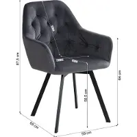 Homestyle4u Set van 4 gestoffeerde stoelen, fluweel, grijs, modern, eetkamerstoelen, gestoffeerde fauteuil, fauteuil, armleunstoelen