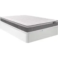 Vente-unique Set 160 x 200 cm bedbodem met opbergruimte, wit + matras met pocketveren met 7 zones en vormgeheugen van 30 cm dik - ASGARD van YSMÉE
