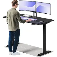 Desktronic HomeOne Zit-sta Bureau Elektrisch In Hoogte Verstelbaar, 160x80cm, Zwart/Zwart, Stille Dubbele Motor, Hoogte 72-119cm