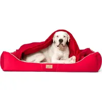 Tierlando Orthopedisch hondenbed RUDOLPH, inclusief beschermhoes met hondenbed - Afmetingen: 100x90 cm | Kleur: 04 Donkerrood