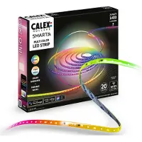 Calex Smart LED Strip - 20M, RGBIC+CCTIC, Wifi Bedienbaar, Muzieksynchronisatie, Binnengebruik, 1400 Lumen, Slimme Lichtstrip, Smart Verlichting