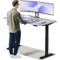 Desktronic HomeOne Zit-sta Bureau Elektrisch In Hoogte Verstelbaar, 160x80cm, Zwart/Grijs, Stille Dubbele Motor, Hoogte 72-119cm