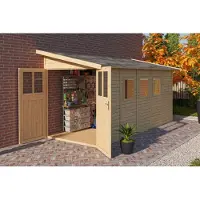 Karibu tuinhuis, berging, Wandlitz 5, onbehandeld, 181x442x230 cm