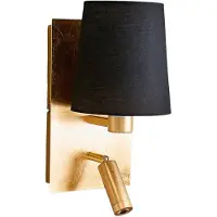 LINDBY Wandlampe , Aiden, Zwart, Woonkamer, Stof, Modern