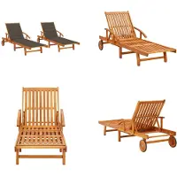vidaXL Ligstoelen 2 st met kussens massief acaciahout - Zonnestoel - Zonnestoelen - Zonnebed - Zonnebedden
