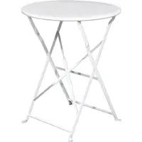 Meet by Paperflow Outdoor klaptafel EDEN, rond, Ø 600 x H 730 mm, gegalvaniseerd staal, wit-wit