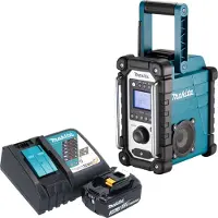 Makita DMR 116 RF1 Oplaadbare bouwplaatsradio 14,4 - 18 V AM FM AUX + 1x oplaadbare batterij 3,0 Ah + lader (FM, AM), Radio