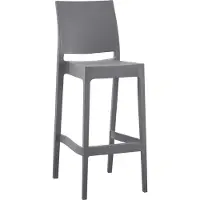 CLP Flamur Barkruk - Stapelbaar - Outdoor - Weer & UV bestendig - Lichtgewicht - 150 kg draagkracht - Kunststof - donkergrijs