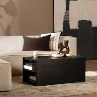 Livin24 Bijzettafel Jaxx zwart eiken 88x46 cm