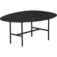 Woood Vajen Salontafel - Marmeren Look - Zwart - 34x80x60