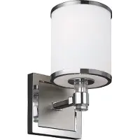 Elstead Lighting Wandlamp Prospect Park, dimbaar, chroom / zilver, Woon-/ Eetkamer, metaal, wandlamp