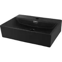 LuxeBath wastafel zwart mat, 510x360x130 mm, rechthoekig, keramiek