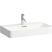 Laufen Val wastafel onderzijde geslepen 75x42cm met 1 kraangat met overloop wit