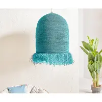 DELIFE Lampenkap Kubu-Kubu Ø 100x120 cm turquoise uit waterhyacint