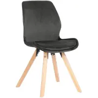 CLP Luna Eetkamerstoel - Modern - Rugleuning - 136 kg - Fluweel/donkergrijs