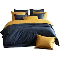 De Witte Lietaer Dekbedovertrek Rex Mood Indigo Satijn-200 x 200 / 220 cm | 2-Persoons