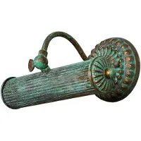 LINDBY schilderij verlichting Beno, 25 cm, metaal, E14 groene spanning dimbaar, brons / oud-messing, Woon-/ Eetkamer, metaal, Antiek, Wandlamp