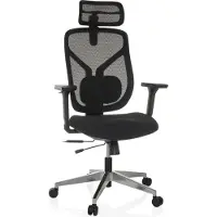 Hjh OFFICE Bureaustoel / Directiestoel CASSILIS B zitting stof / rug mesh zwart