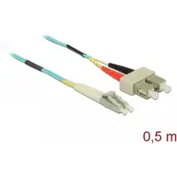 DeLOCK Cable Optical Fibre LC to SC Multi-mode OM3 0.5 m