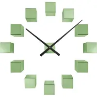 Karlsson - Wandklok DIY Cubic Metallic Groen