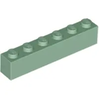 LEGO 50 stuks 3009 steenblokje 1x6, basisstenen, 50 stuks, zandgroen