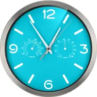 Bresser OPTUS MyTime DCF thermo/hygro wandklok 25cm (sky blue)