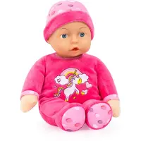 Bayer Mijn Eerste Babypop, 30 cm Zachte Lichaam, Roze Eenhoorn Pluche Pop voor Peuters 3+