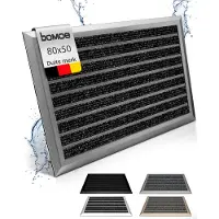 Bomoe AluGant DL – Aluminium Deurmat 50x80 cm Blauw Grijs Metallic – Vloermat Antislip Buiten & Binnen – Roestvrij Weerbestendig