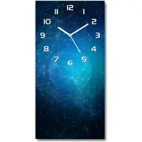 Tulup Wandklok - Sterrenbeeld Decoratieve Glazen Klok - 30x60 cm - Blauw Glazen Wandklok Design - Witte handen - Rechthoekige Klok - Glazen Klok Met Print - Wandklok Glas Met Motief