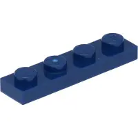 LEGO 1x4 Platte steen 3710 - 250 stuks, donkerblauw