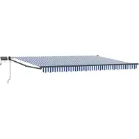 Syfax Handbediende luifel met LED's Blauw, Wit, Anthraciet 4,5 × 3 m