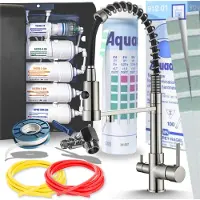 ARI Professionele keukenmengkraan Solid Spring met aansluiting voor waterfilter, twee uitrekbare slangen, 360 graden draaibaar, roestvrij staal