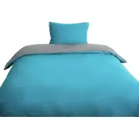 Cofi1453® Microvezel dekbedovertrek, omkeerbaar, met rits, geschikt voor enkel- en tweepersoonsbed (155 x 220 cm) + kussensloop (80 x 80 cm)