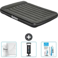 Bestway opblaasbare luchtbed - Frans bed - 137 x 191 x 30 cm - Groen - Inclusief bijbehorend accessoires