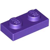 LEGO 250x 1x2 Platen 3023 - Platte stenen, donkerpaars