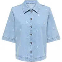 ONLY Blouse 'ONLBella' lichtblauw / wit