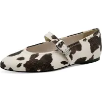 Tamaris Ballerina met riempjes donkerbruin / offwhite