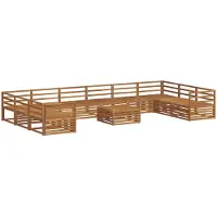 vidaXL Sofa-Sets 11 st Naturel Massief Acacia Hout