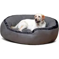 Tierlando LANA Hondenbed, Hondenbank, M, L, XL, Fluweel, MEGA GROOT, SUPER ZACHT - Afmetingen: 100x90 cm | Kleur: 06 Grijs