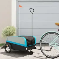 Prolenta Maison Exclusive - Fietsaanhanger, zwart en blauw, 45 kg, staal