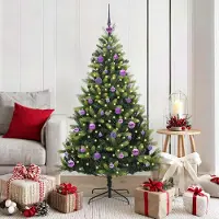 Prolenta Maison Exclusive - Kunstkerstboom met vlammende lichteffect, 150 LED's, groen, 150 cm