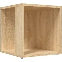 vidaXL Bijzettafel 33x33x34,5 cm bewerkt hout sonoma eikenkleurig